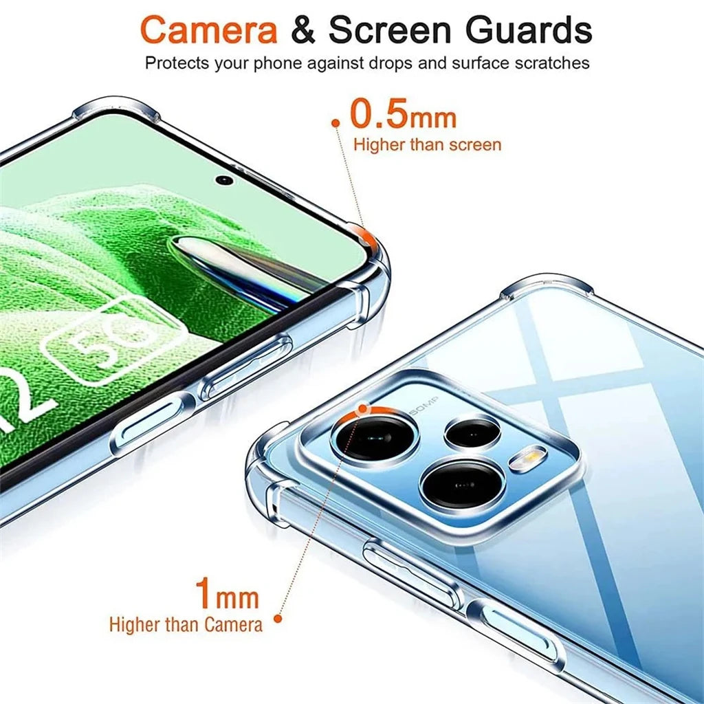 Transparent TPU Case for Xiaomi Redmi Note 12 Pro 4G 12 5G 12S 11 Pro 10 Pro 10S 10 Shockproof Case for Redmi Note 12 Pro Plus