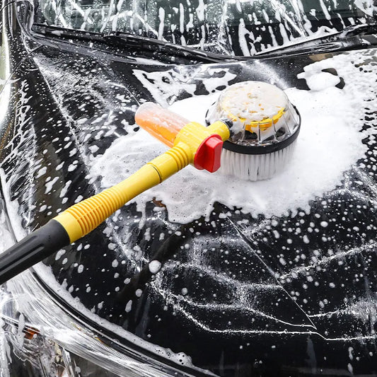 Car Wash Brush Kit with a 360 Degree Automatic Rotating Adjustable Dip Wash Brush High Pressure Washer for Vehicle Cleaning