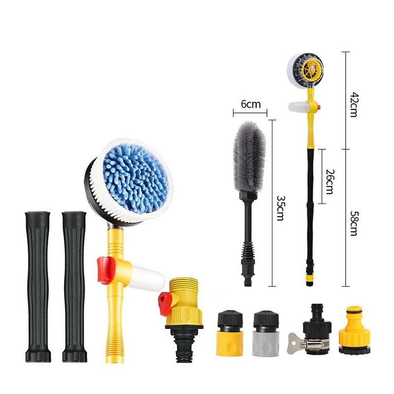 5Pcs/Set Car Cleaning Brush Car Wash Foam Brush Automatic Rotary Long Handle Cleaning Mop Chenille Broom Cleaning Tools