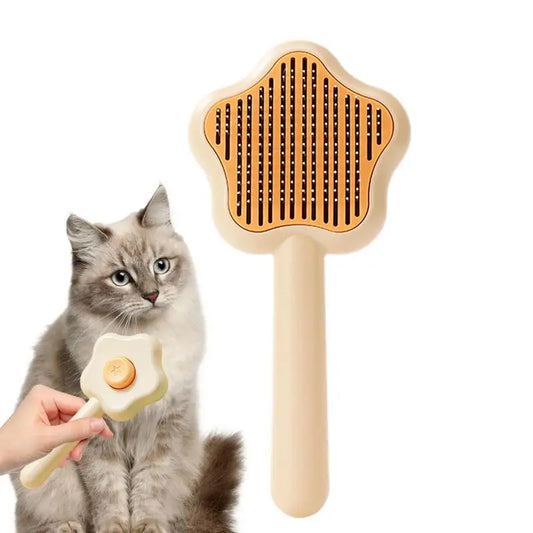 Cat Brush Pet Grooming Brush Self-Cleaning Slicker Brush With Press Button Dog Hair Remover Brush Grooming & Care Comb PetSupply