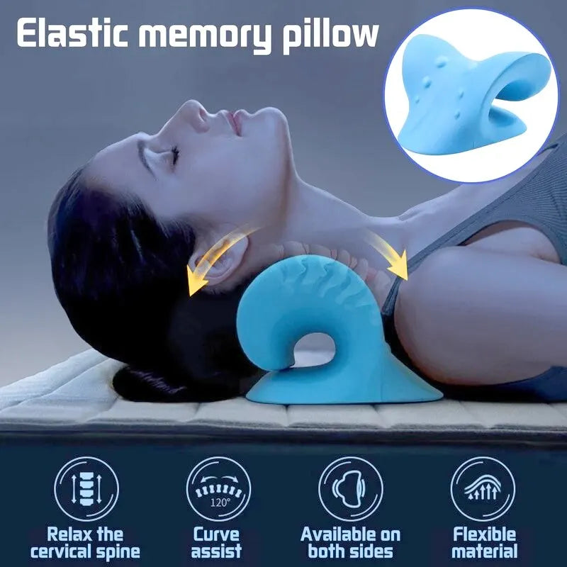 Neck Shoulder Relaxer Stretcher Cervical Traction Device Chiropractic Pillow Neck Cloud for Pain Relief Cervical Spine Alignment