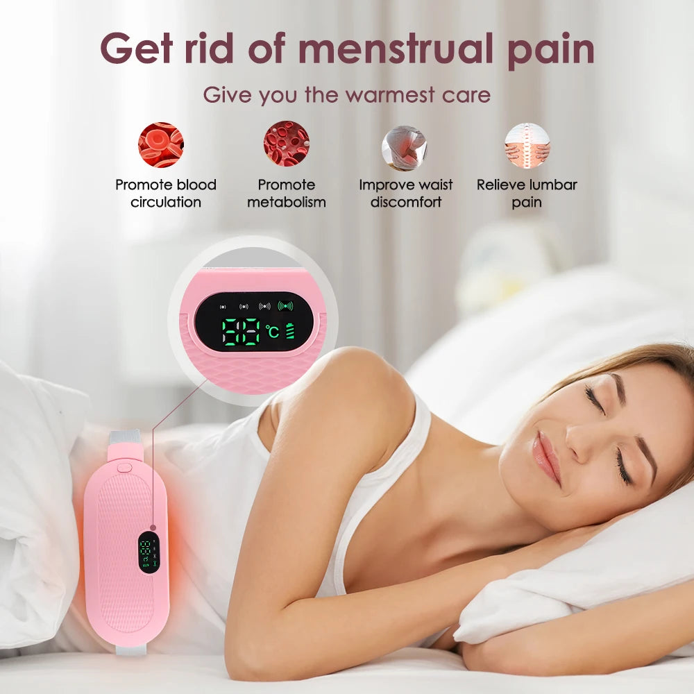 USB Menstrual Uterine Warm Belt For Women Belly Pain Relief 5 Gear Electric Heating Pad Vibration Abdomen Waist Massager Brace