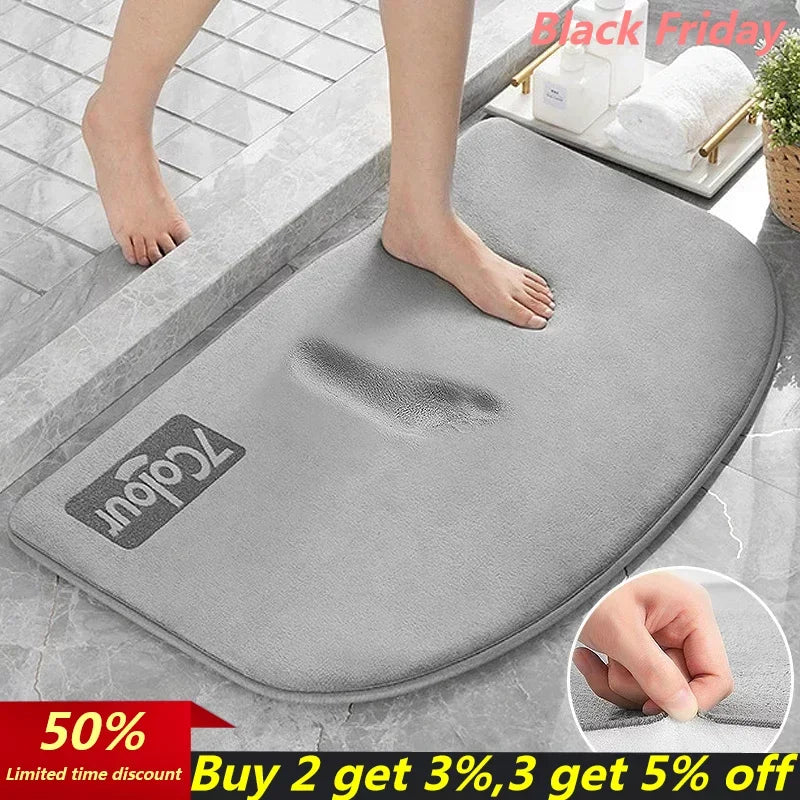 Bath Rug Mat Non-Slip Absorbent Bathroom Rug for Home Decor Carpet Soft Shower Foot Pad Tapis Salle De Bain Alfombra 욕실 발매트 화장실