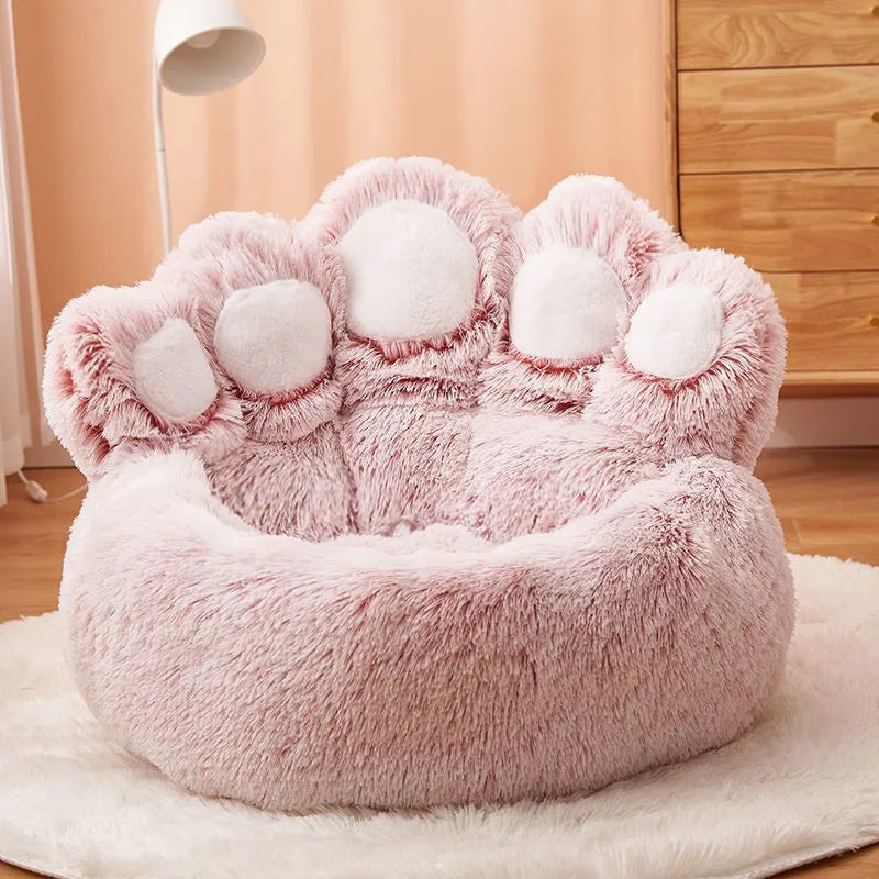 Warm Kennel Pet Bear Paw Shape House Small Dog bed Teddy Kennel  Removable and Washable cat bed