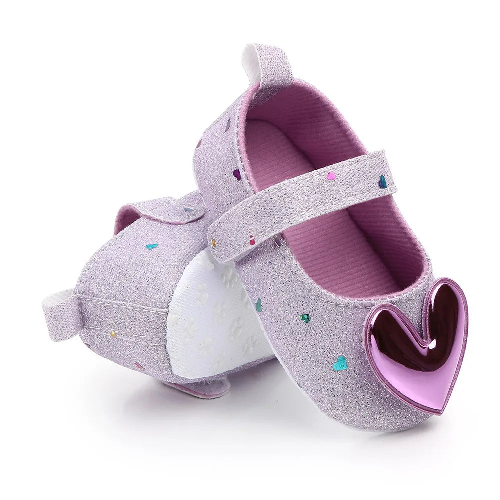 New Baby Shoes Newborn Girl Princess PU Toddler Shoes Bow Decor Rubber Sole Anti-Slip First Walker Shoes 0-18M walkers