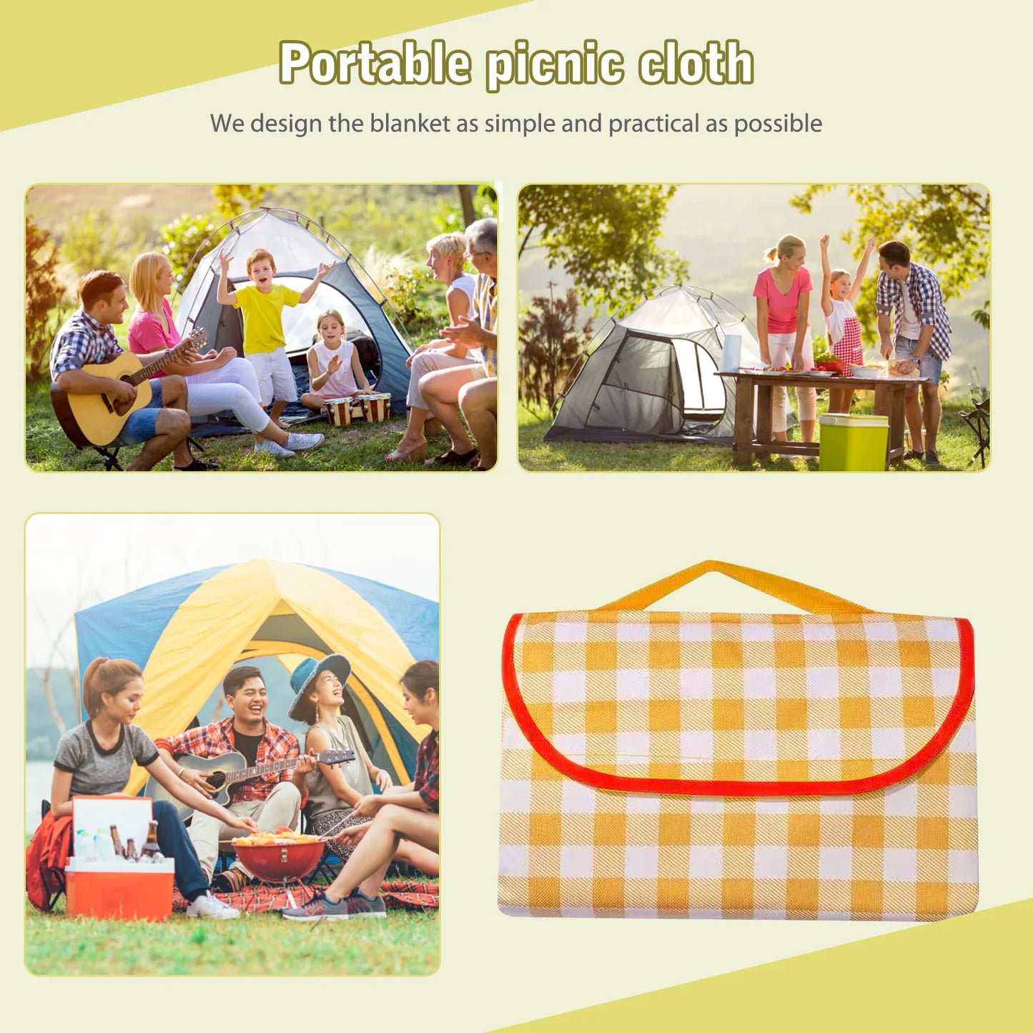 Foldable Camping Mat Waterproof Oxford Cloth Sand Beach Mats Thicken Tent Picnic Blanket Pad Moisture-proof Outdoor Picnic Mat