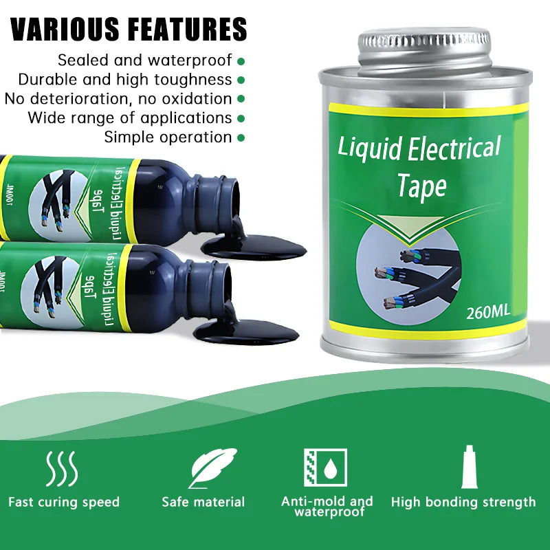 Waterproof Liquid Electrical Tape Insulating Tape Repair Rubber Electrical Wire Cable Liquid Insulation Paste Coat Fix Line Glue