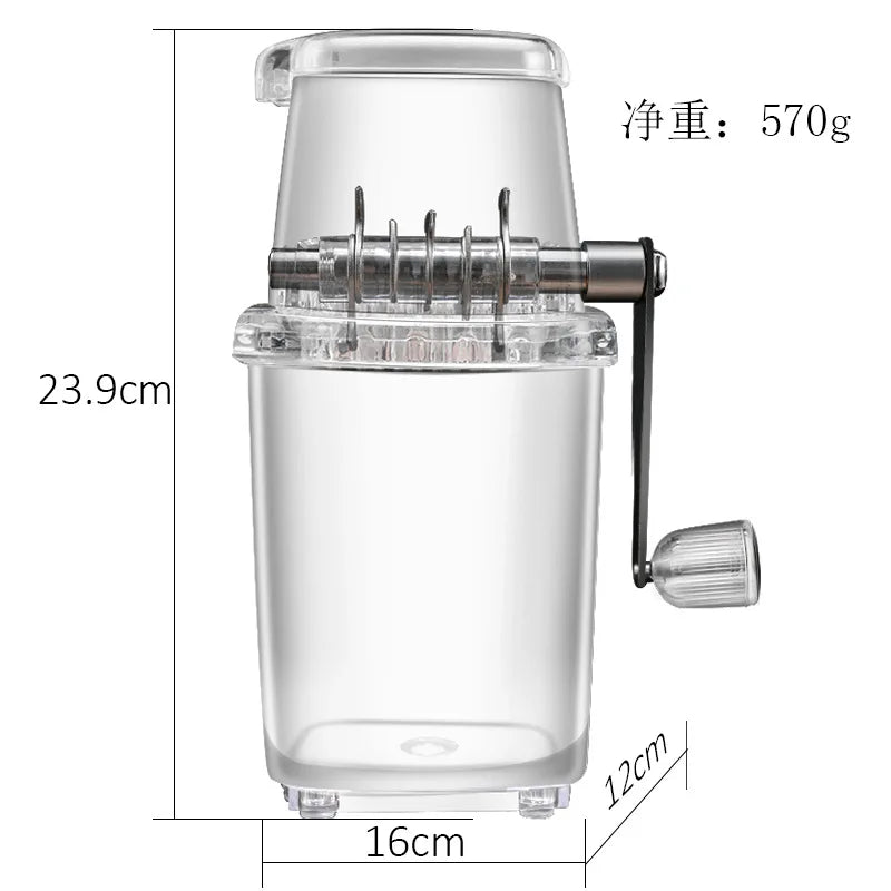 New Small Household Manual Ice Crusher Kitchen Transparent Multi-Purpose Hand Crank Ice Shaver