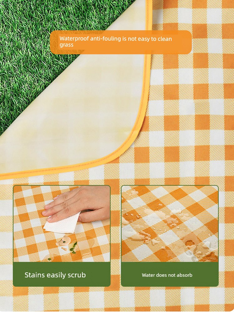 Picnic Mat Outdoor Camping Spring Outing Cloth Cushion Thickened Waterproof Moisture-Proof Foldable Cushion Portable Picnic Picnic Blanket