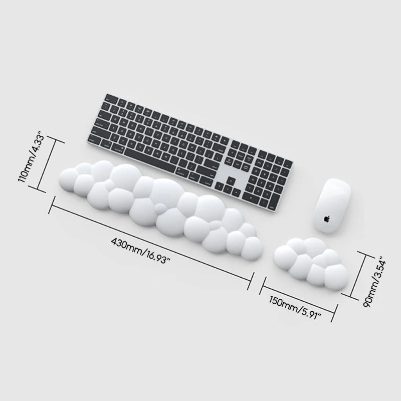 Cloud-Like Keyboard and Mouse Wrist Rest Cushion  Support Pad Comfort Soft PU and Memory Foam Long/Short J60A