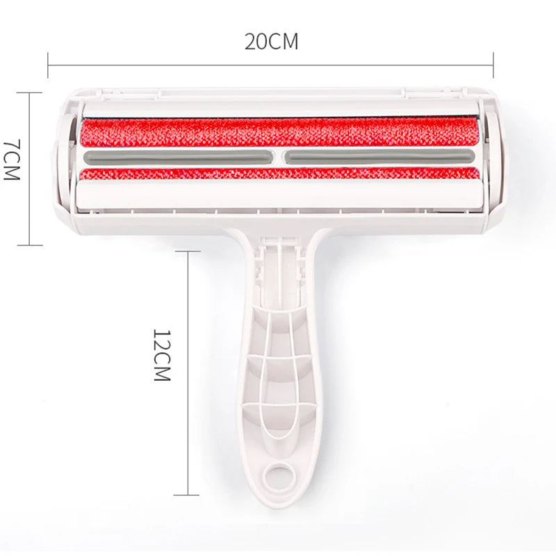 Pet Hair Roller Remover Lint Brush 2-Way Dog Cat Comb Tool Convenient Cleaning Dog Cat Fur Brush Base Home Furniture Sofa Clothe