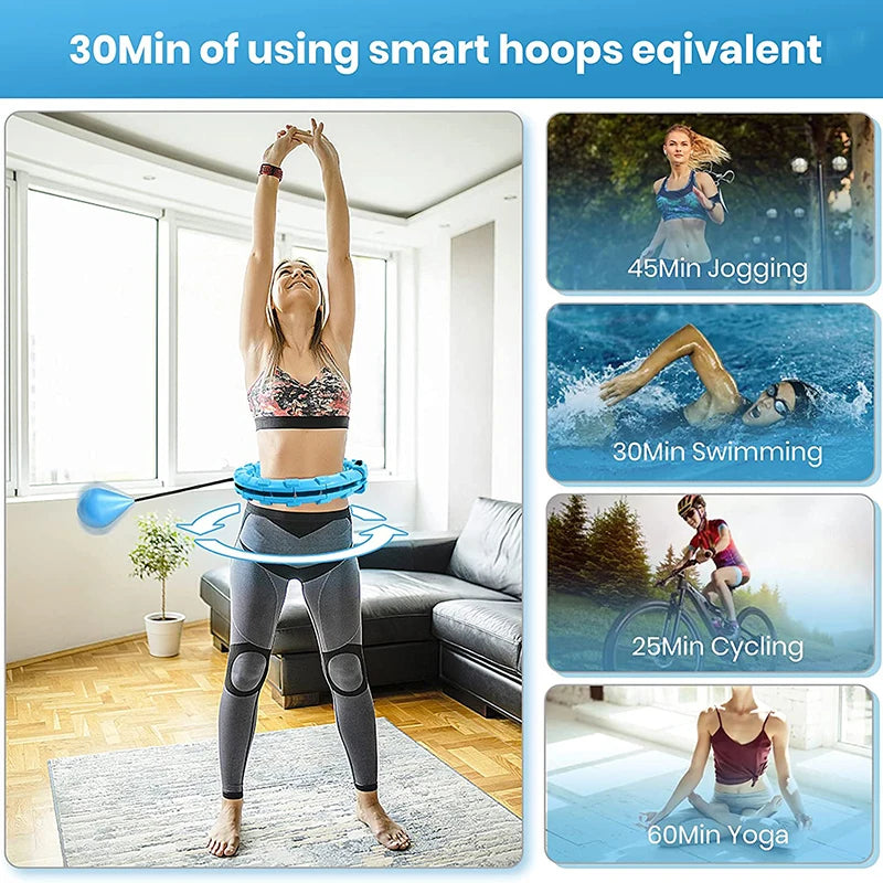 Smart Weighted Hula Circle Fit Hoop Plus Size for Adults Weight Loss, Hula Circle 2 in 1 Infinity Fitness Hoop