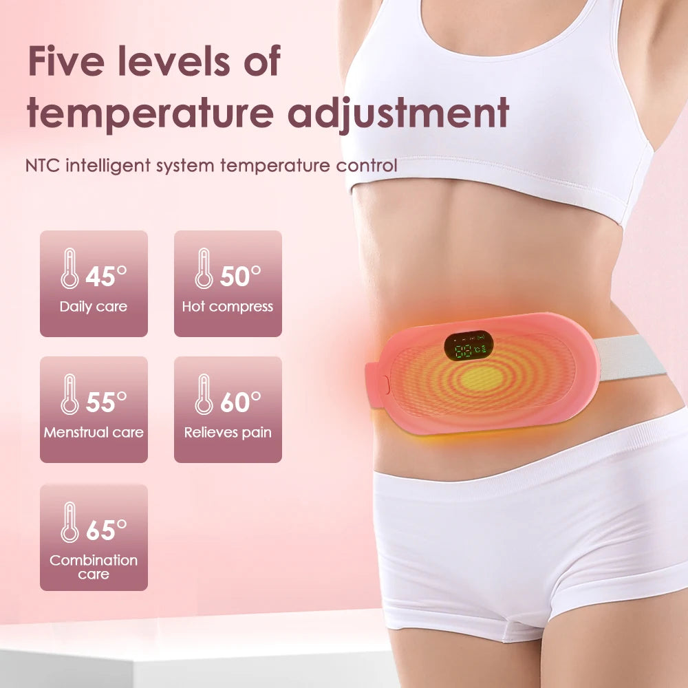 USB Menstrual Uterine Warm Belt For Women Belly Pain Relief 5 Gear Electric Heating Pad Vibration Abdomen Waist Massager Brace