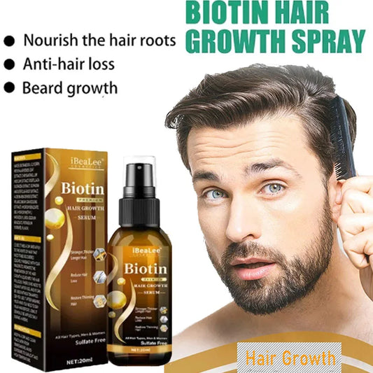 Hair Growth Products Biotin Anti Hair Loss Spray Scalp Treatment Fast Growing Care Essential Oils for Men Women Hair Care