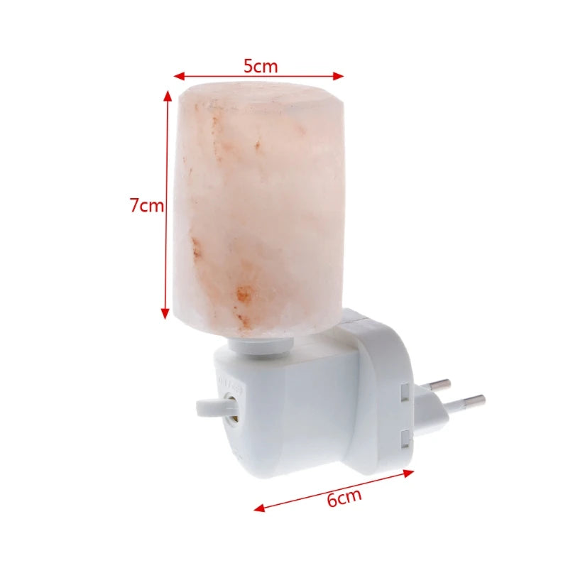 15W Rotatable Cylinder Himalayan Salt Lamp Air Purifier Crystal Salt Rock for Bedroom Bedside  Atmosphere Light