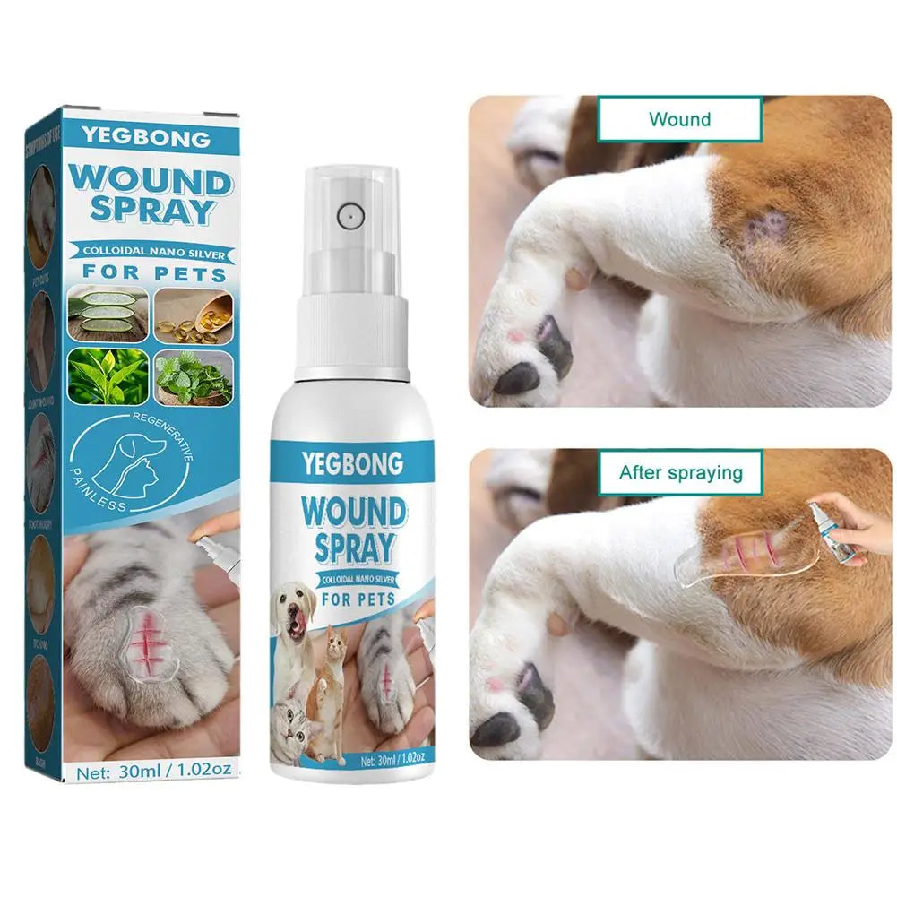 30ml Pet Wound Spray Itch Relief Dog Cat Skin Healthy Care Spray Skin Care Treatment Products For Itchy And Sensitive Skin A7N2