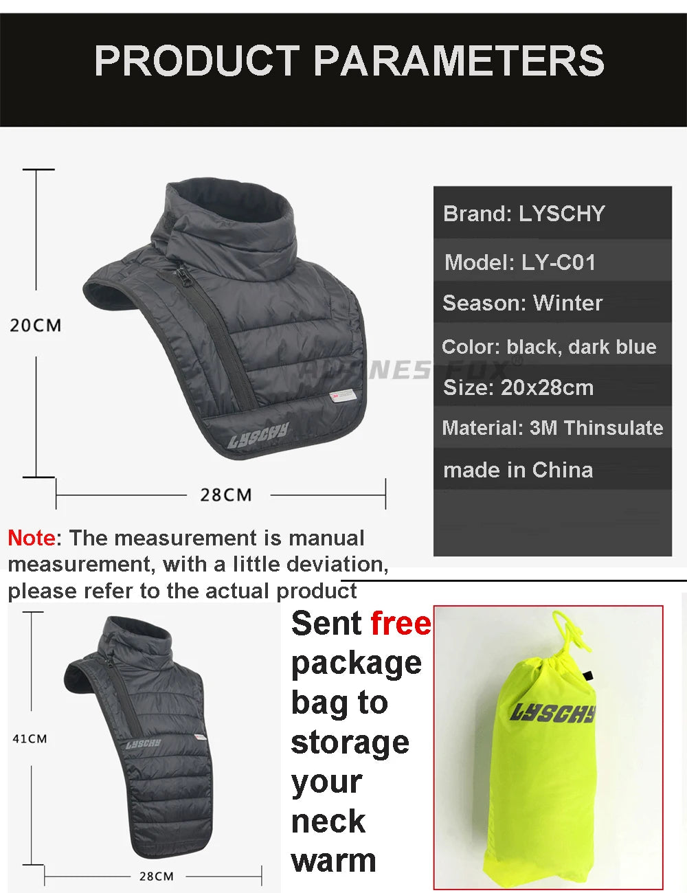 Thinsulate Cotton Motorcycle Neck Guard Bib Collar Waterproof Warm Scarf Windproof Neck Protect Portable Motorcycle Equipment