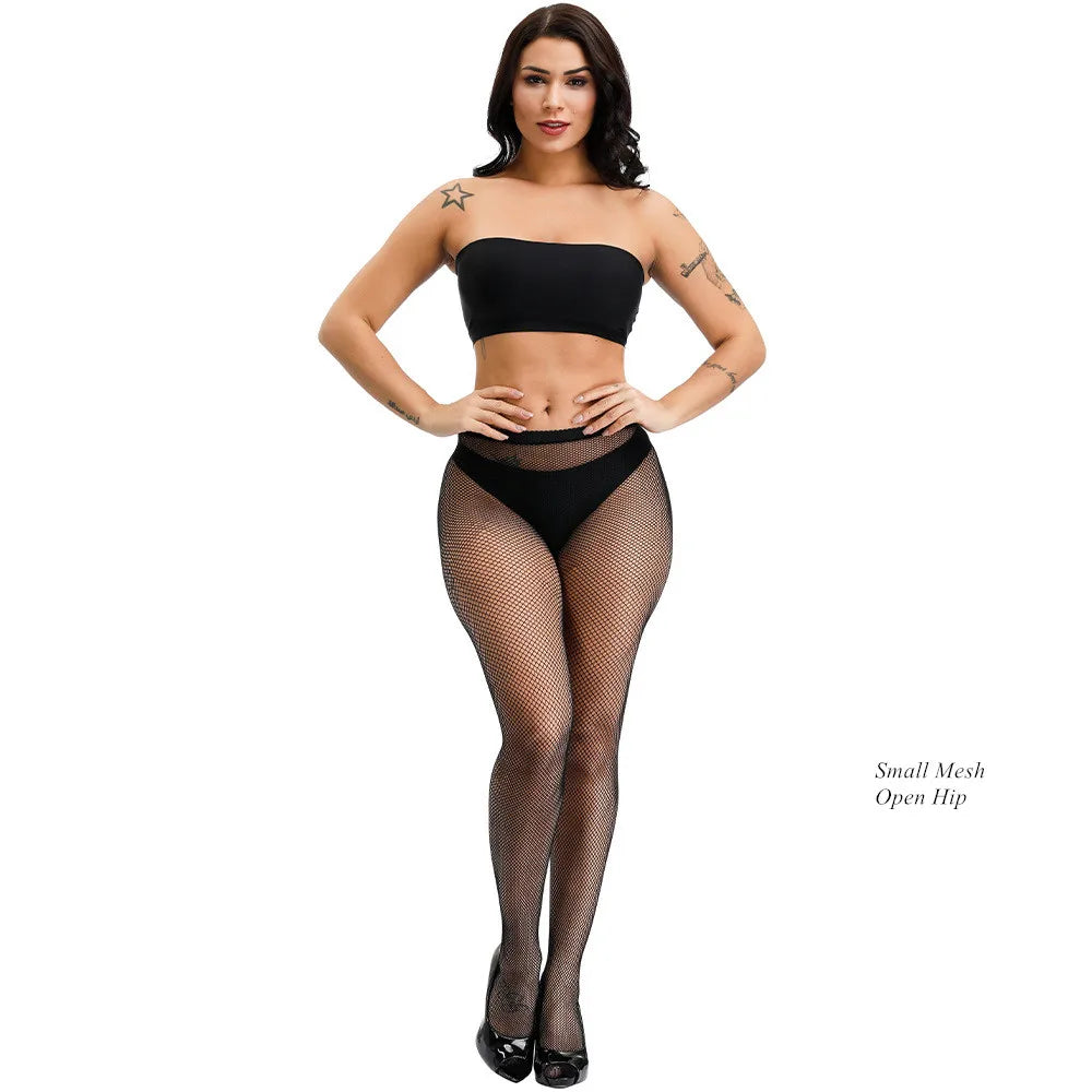 Sexy Erotic Lingerie Stockings Large Size Fishnet Tights Plus Size Women Tights Open Crotch Sexy Women Crotchless Bodystocking