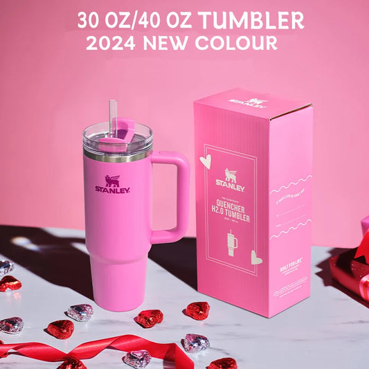 2024 New Stanley 30oz/40oz QUENCHER H2.0 Tumbler with Handle and Straw Lids Stainless Steel Water and Coffee Cup Car Mugs Fashion Gift