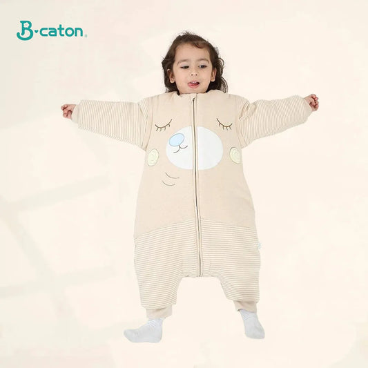 Cotton Kids Baby Sleeping Bag Infants Toddle Autumn Winter Thicken Warm Cotton Detachable Sleepwear Children Pajama Jumpsuit