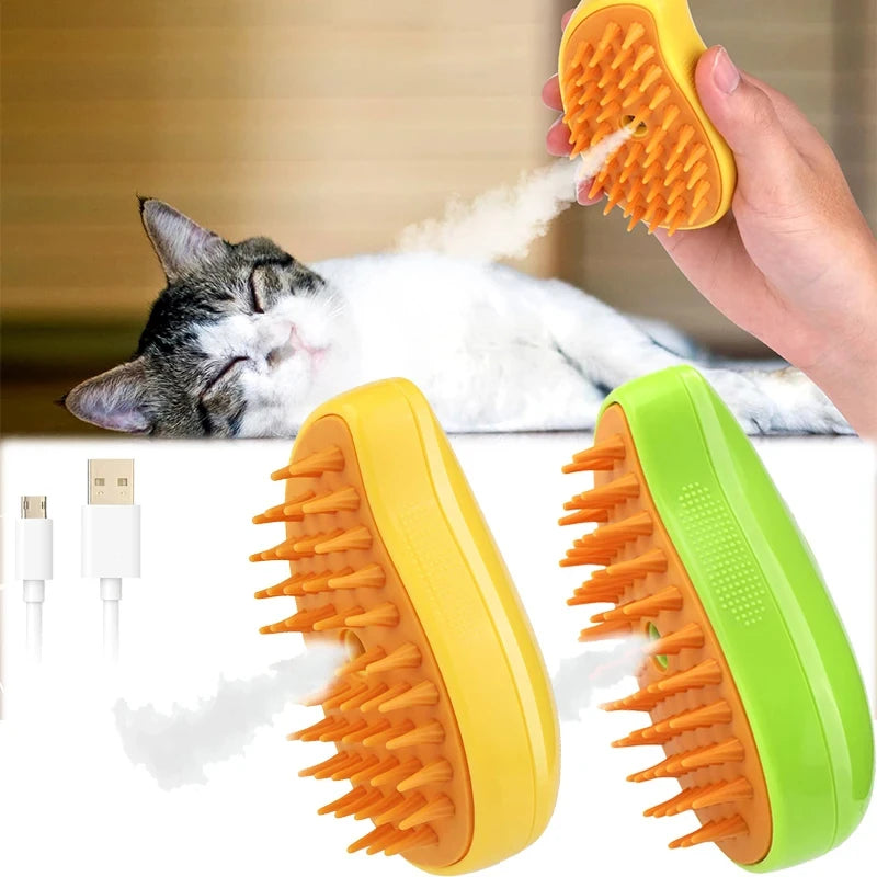 Adjustable Anti Pet Collar Cat Pet Comb Cat Dog Electric Spray Brush Massage Comb One Button Spray Hair Removal