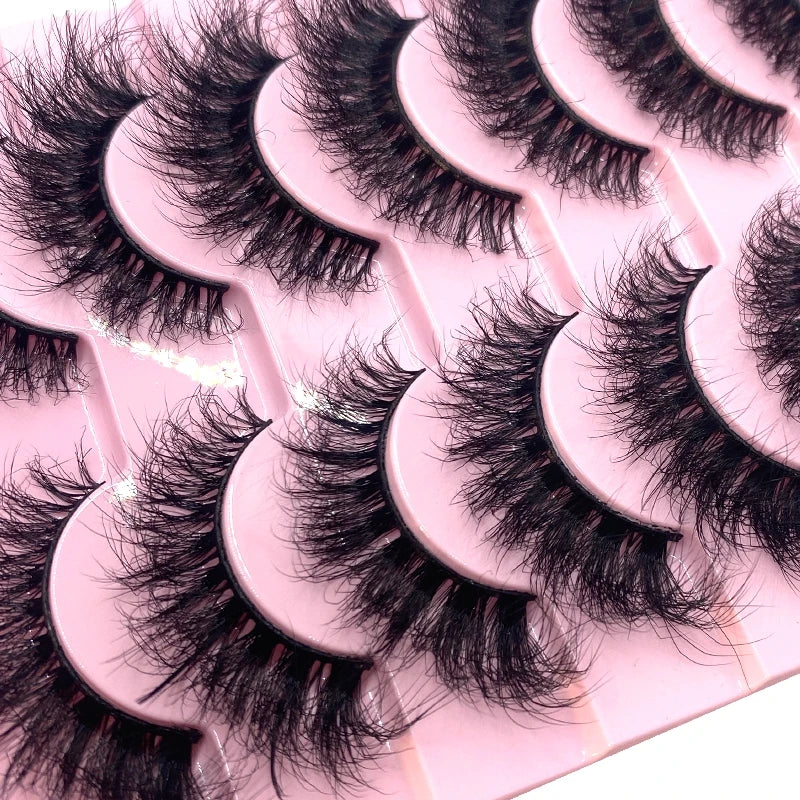 New 10 pairs natural long fake eyelashes cilios 3d faux mink lashes wholesale mink eyelashes false eyelashes maquiagem