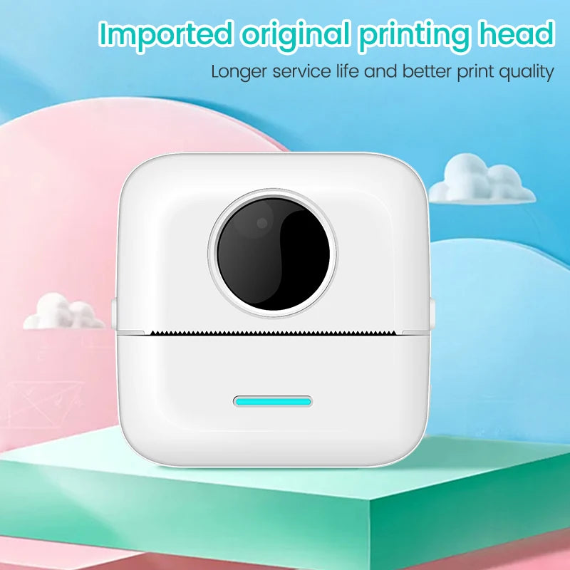 Portable Mini Printer Label Thermal Printer Self-adhesive Sticker Color Paper Wireless Bluetooth for Mobile Phone Photo Printing