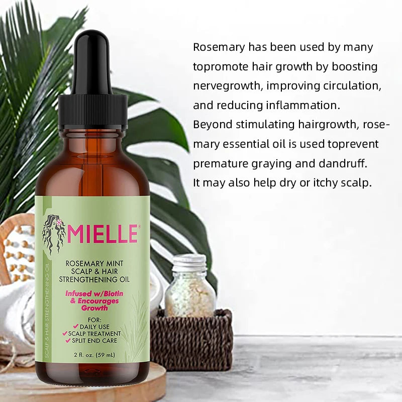 Hair Growth Essential Oil Rosemary Mint Hair Strengthening Oil Treatment  Dry Mielle Organics Split Ends Hair Essential Oil