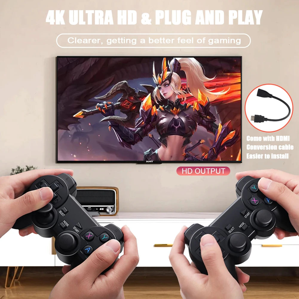 M8/M8 PLUS Video Game Console For PS1/FC/GBA Wireless Controller TV Game Stick 4K HD 20000+Games Retro Handheld Game Player Gift