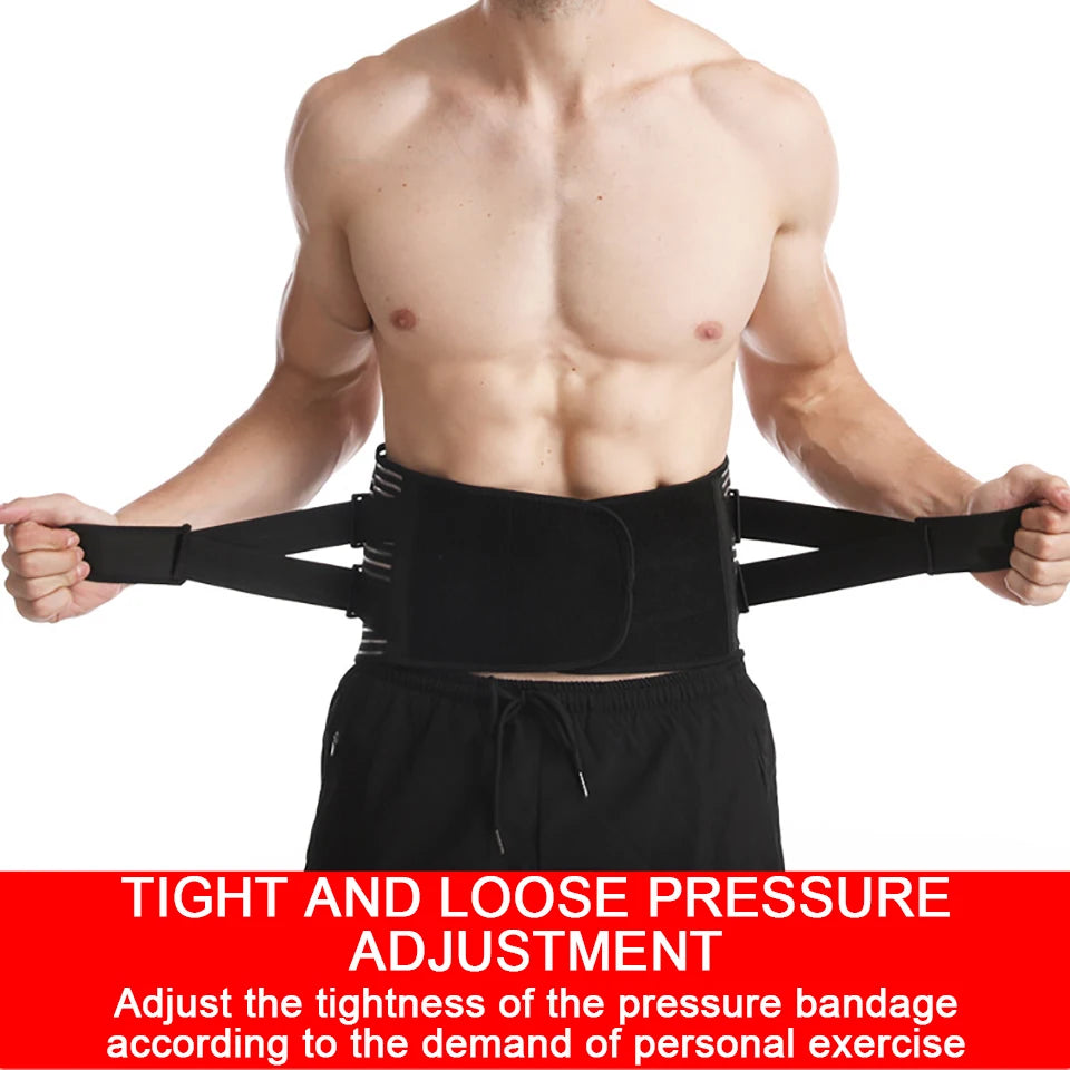 Adjustable Elstiac Lumbar Back Belt Waist Support Trainer Lumbar Pad with 6 Stays Abdominal Binder Fitness Gym Belts Women Men