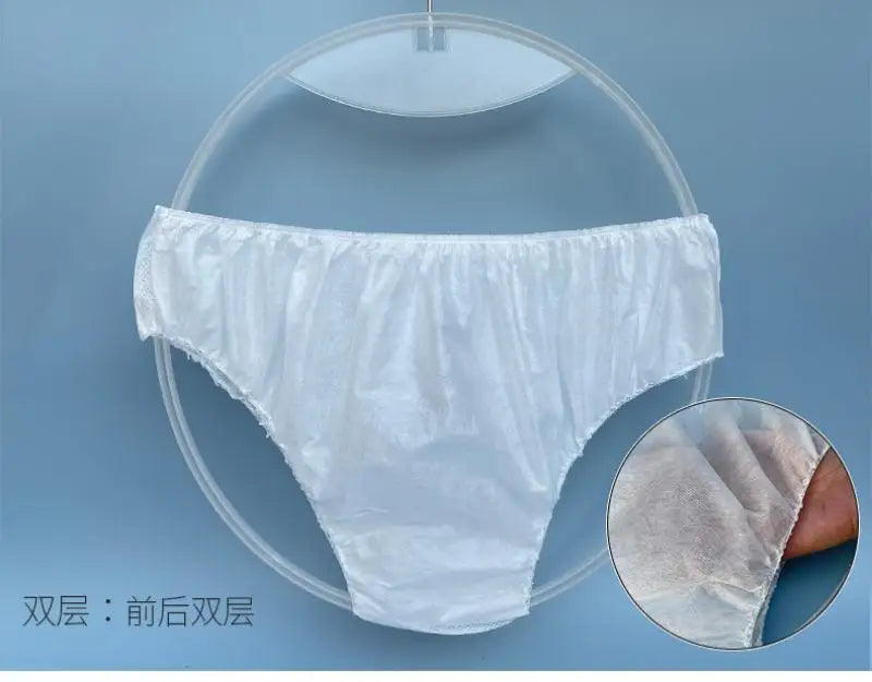 30Pcs/pack Unisex Disposable Underpants for Outdoor Travel Non-Woven Fabric Sterile Portable No-Clean Triangular Underpants