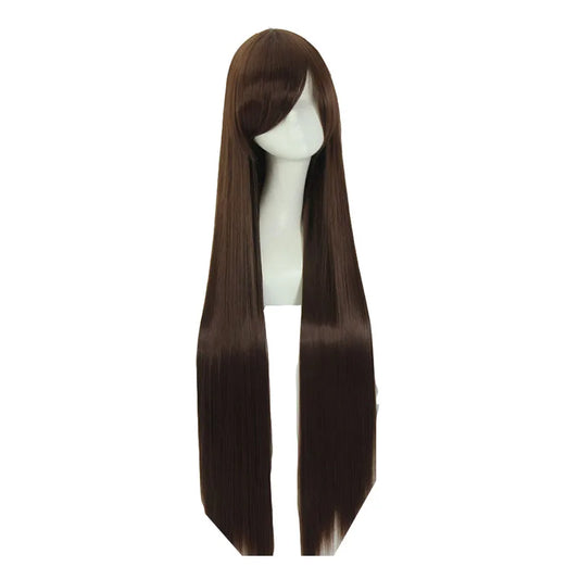 100cm(39.4in) Cosplay heat Resistant Synthetic brown wigs + wig cap