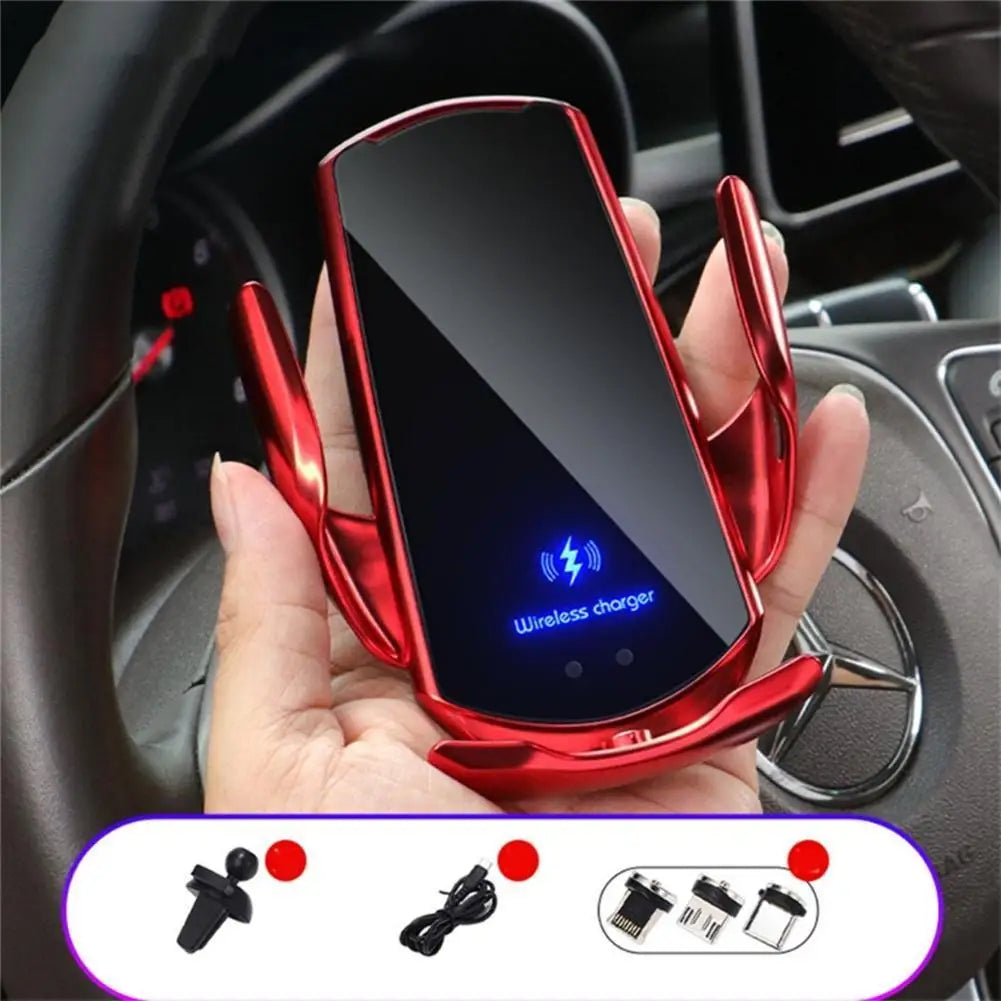 Car Wireless Charger Magnetic Cell Phone Holder Induction Opening/Closing Navigation Fixing Frame Fast Charging Auto Accessory