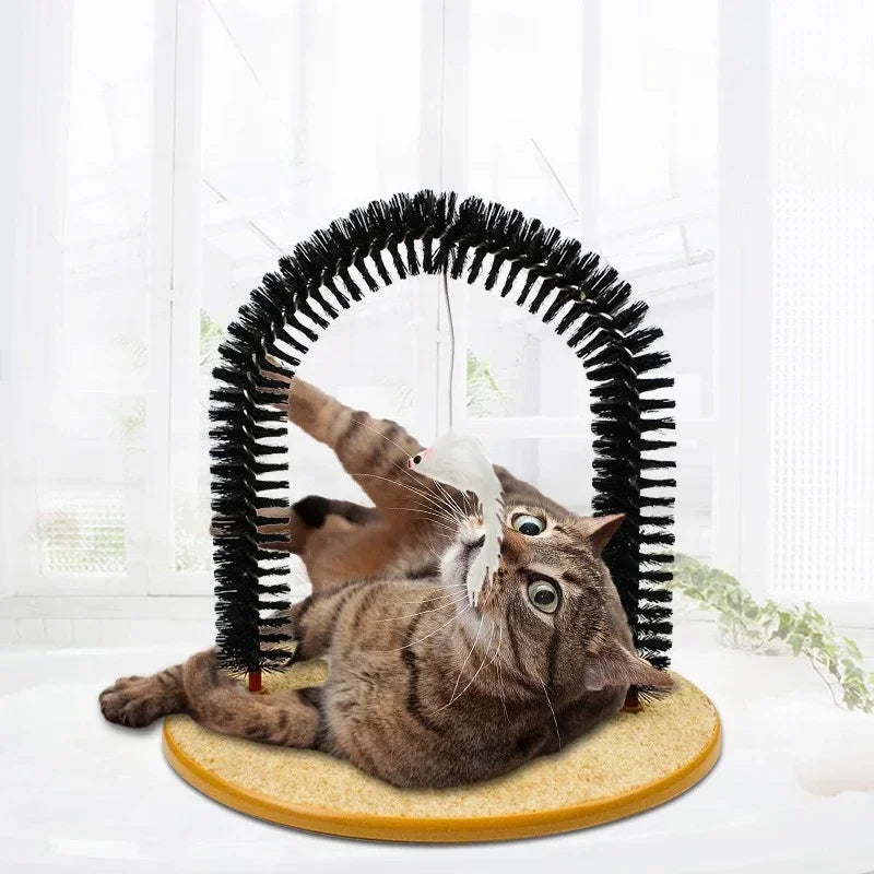 Cat Interactive Toy Arch Self-Grooming Device Pet Brush Care Belt Massage Removable Grooming Friction Toy Cat Accessories