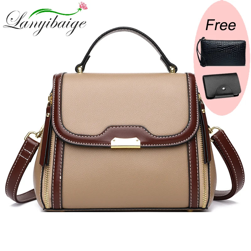 New Soft Leather Shoulder Crossbody Bags for Women High Quality Ladies Messenger Bags 2023 Fashion Female Purses and Handbags