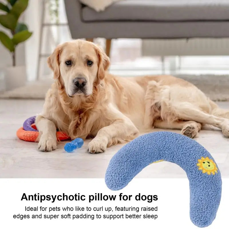 Dog Calming Pillow U-Shaped Pet Neck Support Pillow Machine Washable Pet Sleeping Supplies For Medium Small Dogs Puppy Kitten