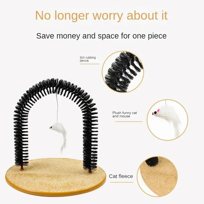 Cat Interactive Toy Arch Self-Grooming Device Pet Brush Care Belt Massage Removable Grooming Friction Toy Cat Accessories