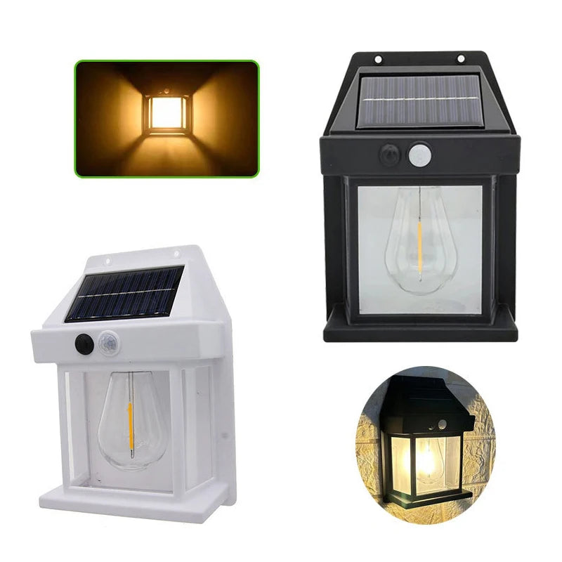 Outdoor Waterproof Solar Wall Light Motion Sensor Porch Lights Auto Sensing Light Control Solar Lamp for Garden Door Lighting