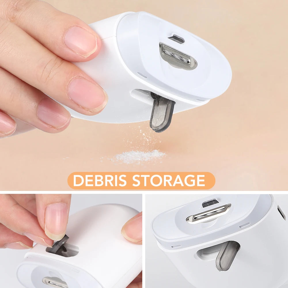 Electric Nail Clipper USB Rechargeable 2 Speeds Easy Operation Soft Light Low Noise Safe Great For Adults Elderly Nursing Care