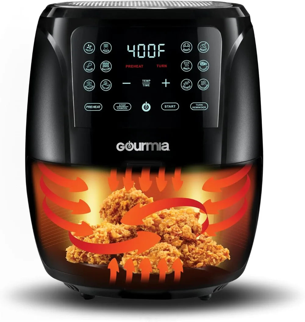 Gourmia 4 Qt Digital Air Fryer with Guided Cooking, Black GAF486