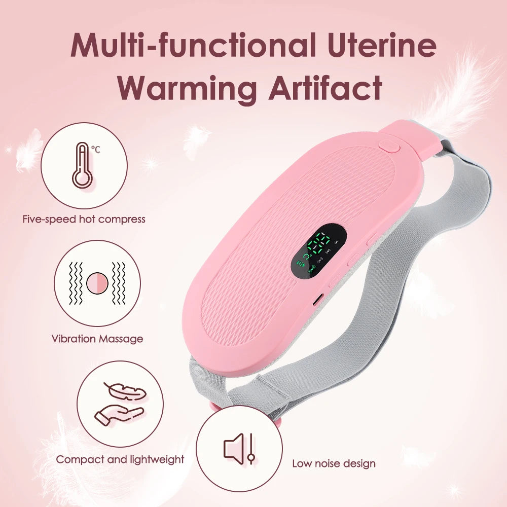 USB Menstrual Uterine Warm Belt For Women Belly Pain Relief 5 Gear Electric Heating Pad Vibration Abdomen Waist Massager Brace