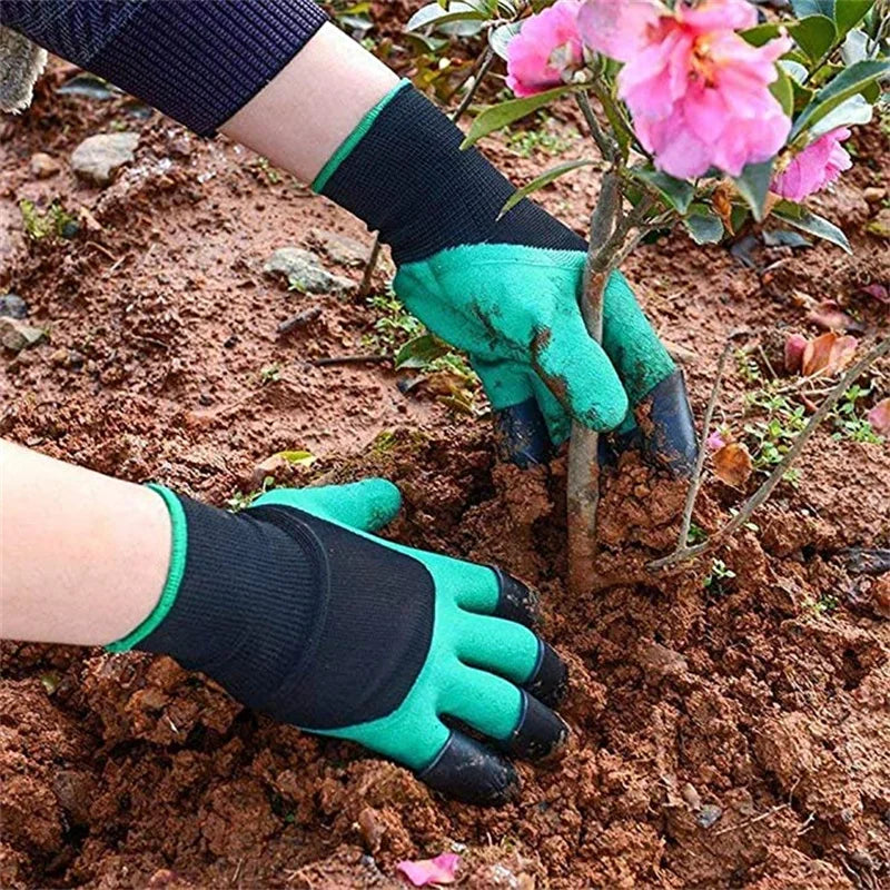 Gardening Gloves with Claws Digging Planting Protective Latex Gloves Durable Waterproof Prick-proof Permeable Home Labor Gloves