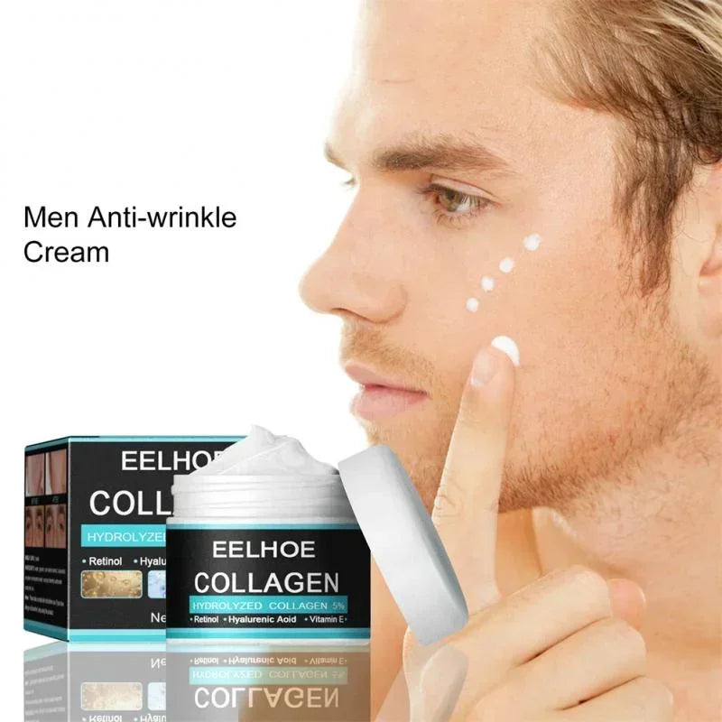 Collagen Anti Wrinkle Creams for Men Hyaluronic Acid Vitamin E Cream Beauty Fade Fine Lines Moisturizing Face Skin Care Product