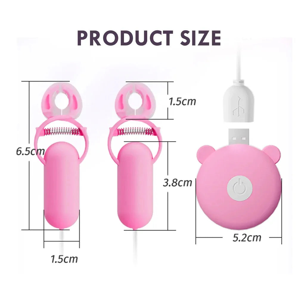 10 Modes Electric Nipple Clamp Breast Massage Vibrator For Women