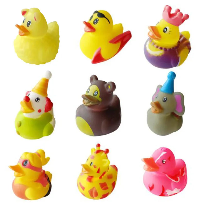 5-30 PCS New Cute Rubber Duck Assorted Duck Bath Toys Kids Shower Bath Toy Gifts Baby Birthday Party Gifts Decorations