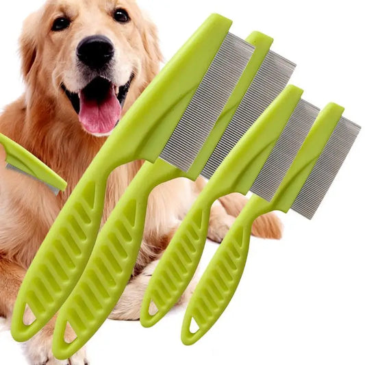 Dog Flea Comb Dog Cat Grooming Care Comb Cat Hair Removal Massage Comb Pet Grooming Portable Pet Hair Cleaning Tools For Puppy