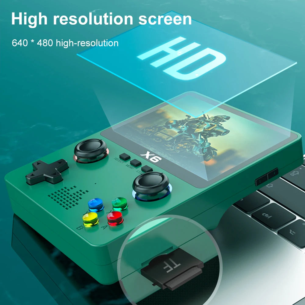 X6 Handheld Game Console 3.5 Inch IPS Screen Retro Game Player 3D Joystick With 10000+ Games 11 Emulator For Children's Gift