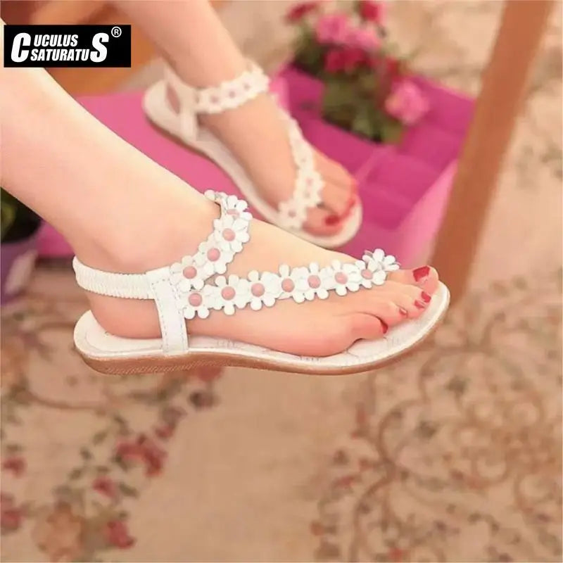 Cuculus 2022 Women Sandals Summer Style Bling Bowtie Fashion Peep Toe Jelly Shoes Sandal Flat Shoes Woman 3 Colors 01F669