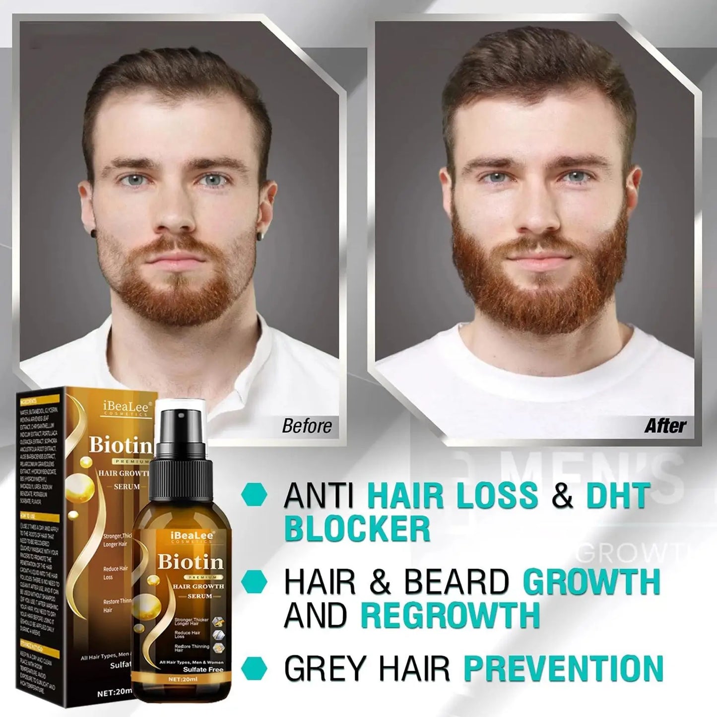 Fast Spray Products Anti Hair Loss Serum Prevent Baldness Treatment Scalp Dry Damaged Beard Hair Care Essential Oils