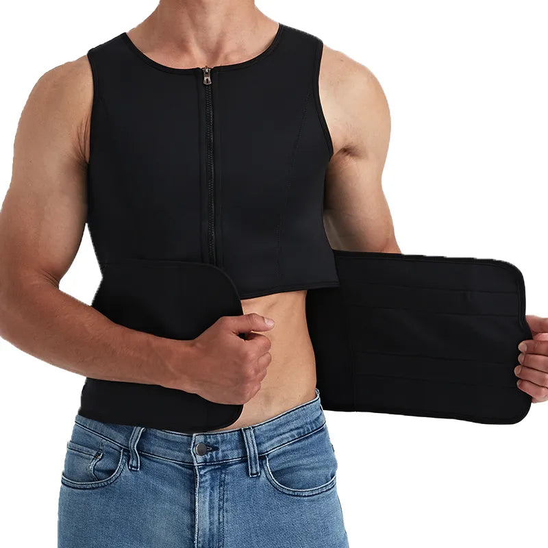 Men Body Shaper Waist Trainer Sauna Suit Sweat Vest Slimming Underwear Weight Loss Shirt Fat Burner Workout Tank Tops Shapewear